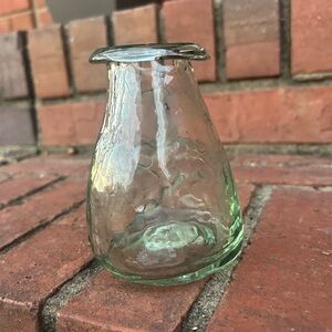 Vintage HANDBLOWN  Green Glass Vase